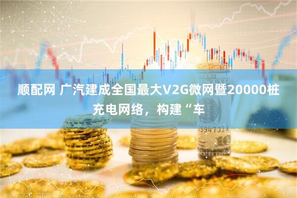 顺配网 广汽建成全国最大V2G微网暨20000桩充电网络，构建“车